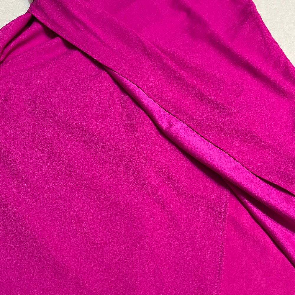 Banana Republic Sleeveless Faux Wrap Sheath Dress Size 6 Magenta Pink V-Neck - Picture 11 of 11